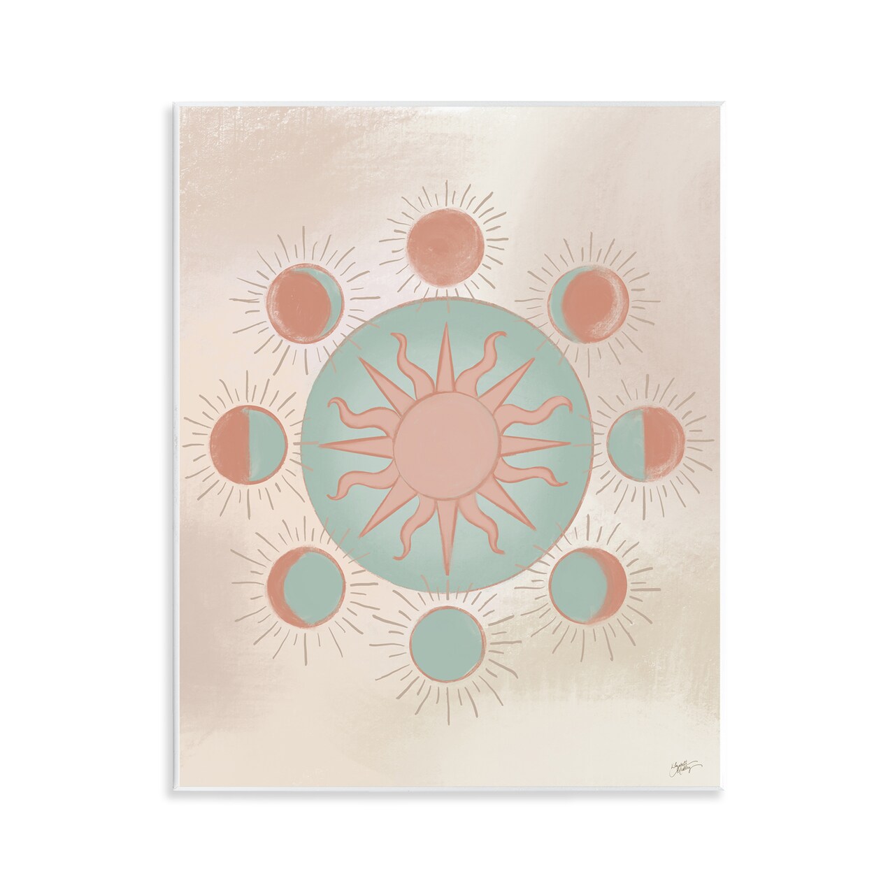 Stupell Industries Balanced Lunar Moon Phases Wall Plaque Art Design by Elizabeth Medley